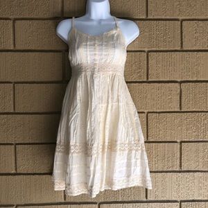 Delia Cream Boho Bohemian Dress Vintage